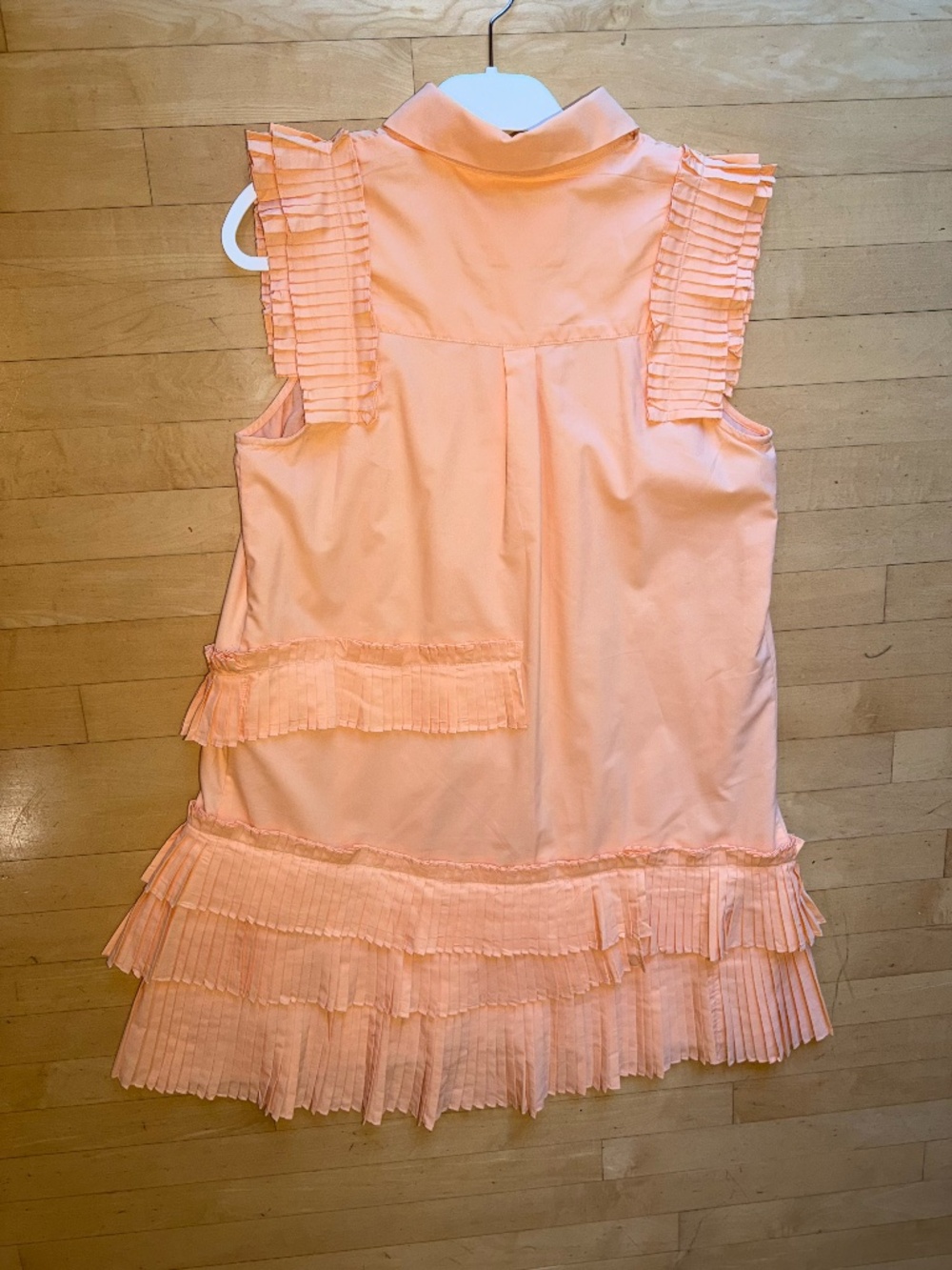 Anthropologie Peach Pleated Sun Dress, M, GP1547 - Picture 5 of 7